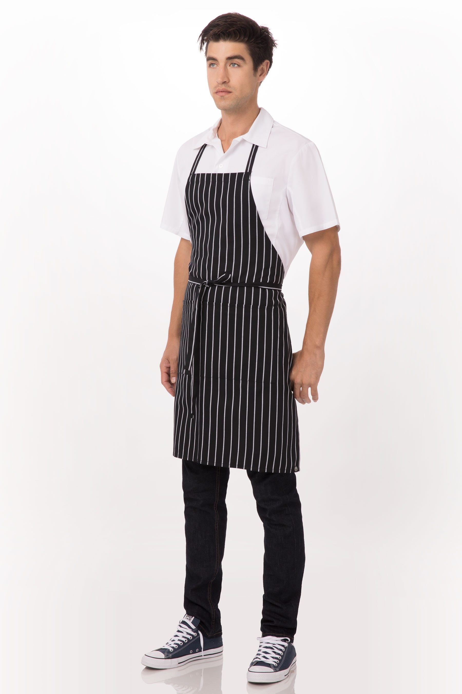 Chalk Stripe Bib Apron